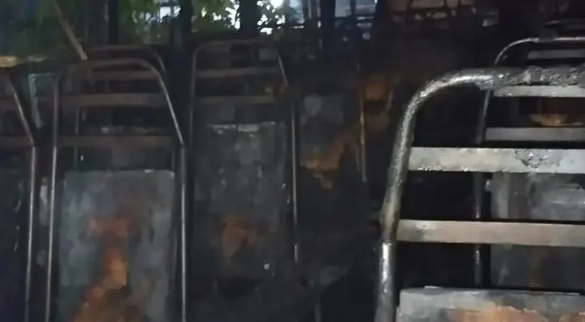 Two English-Medium School and College Students Set Bus on Fire in Mirpur