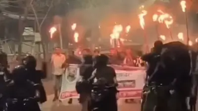 Awami League Holds Torch Processions in the Ganobhaban Area and Nearly 90 Upazilas